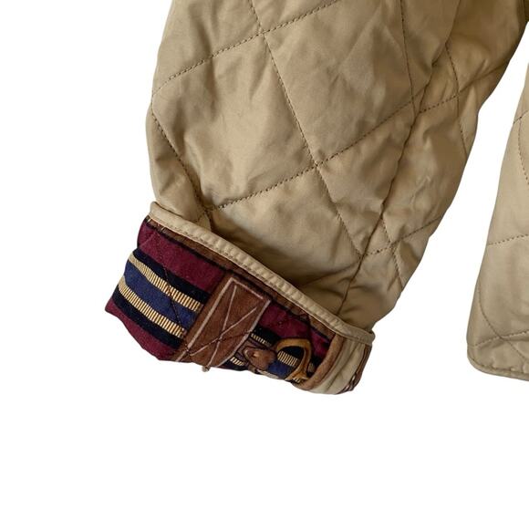 Lauren Ralph Lauren Tan Quilted Lined Equestrian Style Barn Jacket size xlarge - Picture 2 of 8